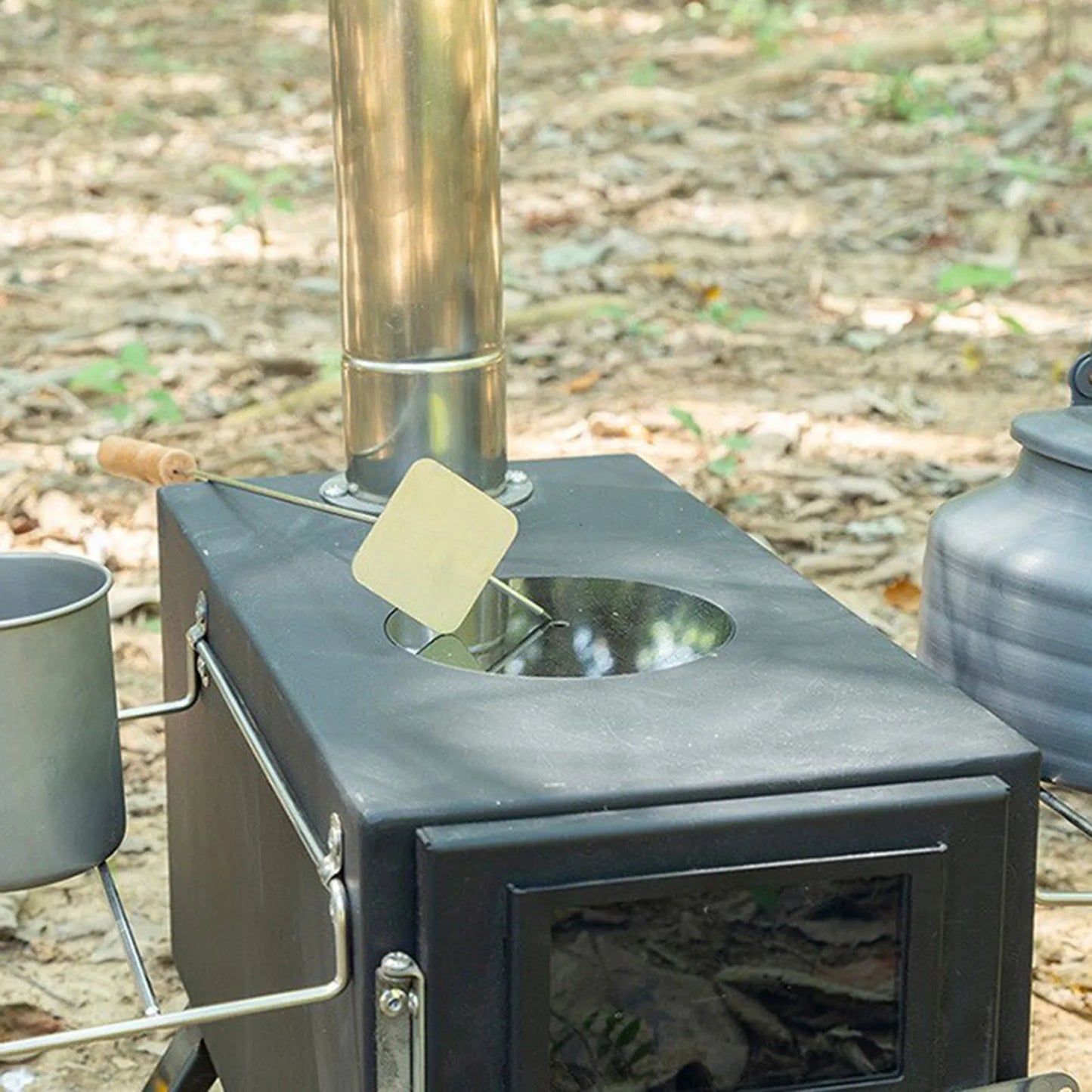 Folding FireWood Stove For Camping Tent Stove Portable Wood Heater Burning Carbon Steel Picnic BBQ Stove Grill Camping Supplies