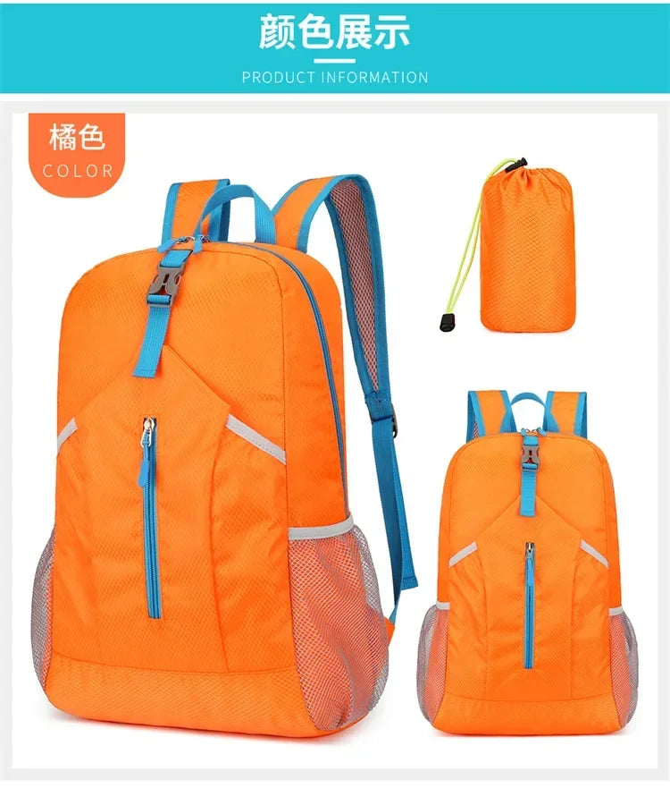 25L Light Folding Waterproof Unisex Hiking Fitness Camping waterproof Climbing Travel Bag Outdoor Sports Leisure Backpack