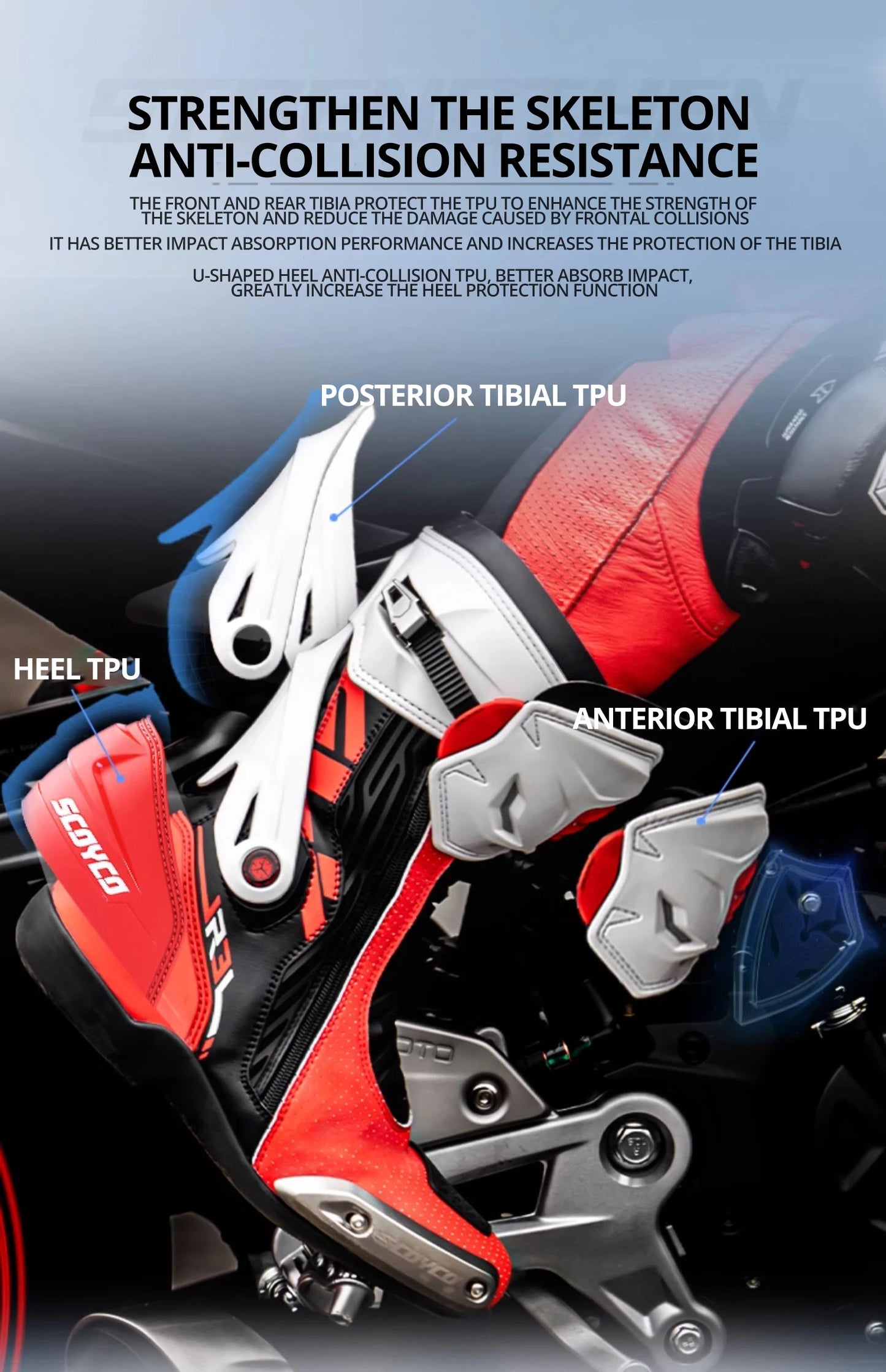 SCOYCO Knee-High Motorcycle Boots For Men Women Off-Road Highway Riding Durable Anti-Slip Sole Ankle Support All-Terrain Grip