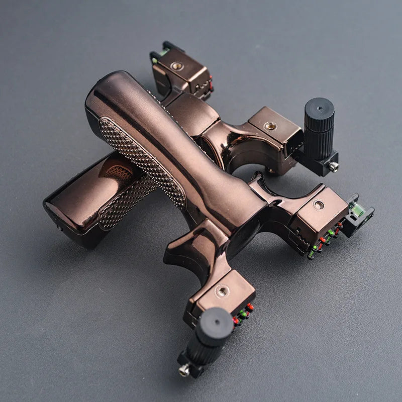 Laser Aiming Resin Slingshot with Flat Rubber Band Set Catapult Outdoor Professional Hunting Shooting Sling Fishing Accessories