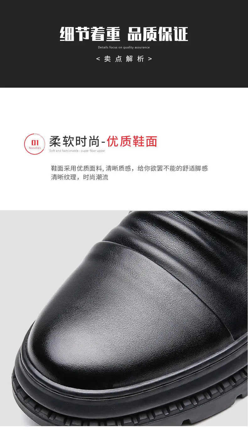 Luxury Men's Ankle Boots New High Top Men Shoes Motorcycle Leather Boots Zipper Retro Men's Boots Casual Shoes Bota Masculina