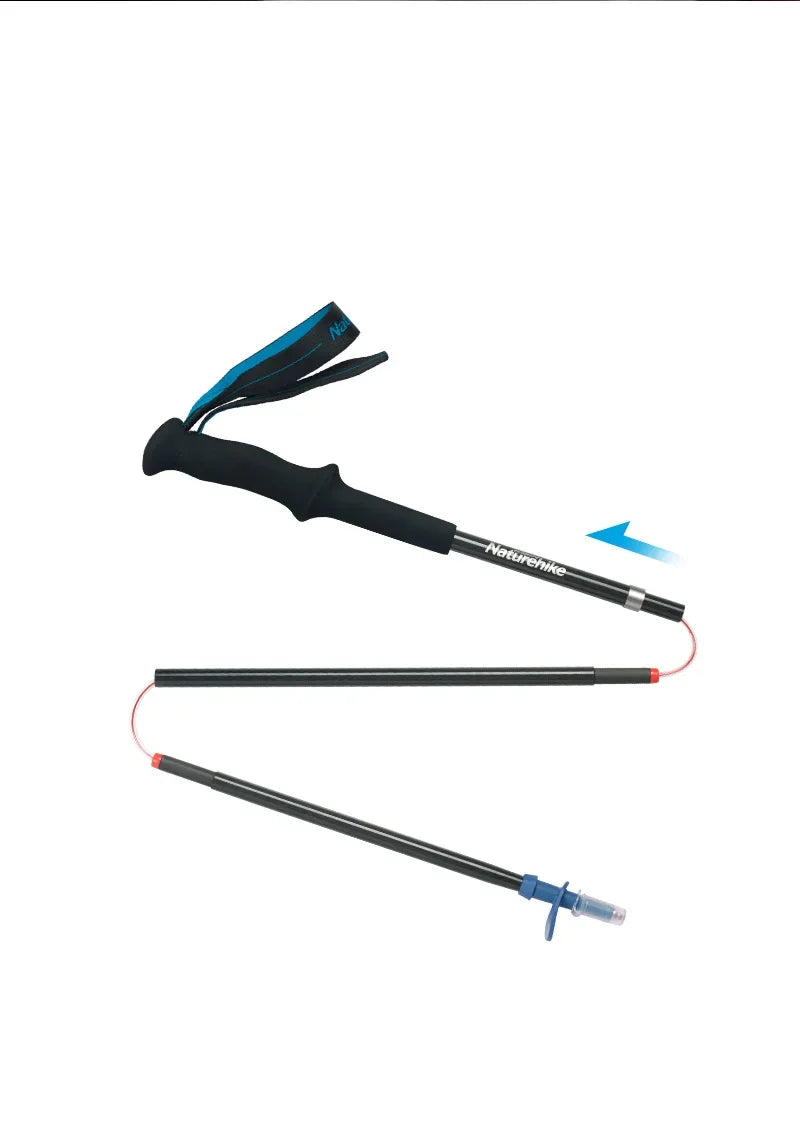 Naturehike-EXT Carbon Fiber Ultralight Walking Hiking Sticks,4 Sections Foldable Adjustable Trekking Poles Camping Hiking Tool