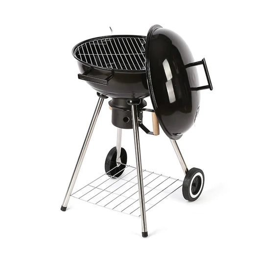 Windproof Outdoor BBQ Grill  American Charcoal Apple Smoking Rack  Movable Four-Legged Grill  Detachable Camping BBQ Pan