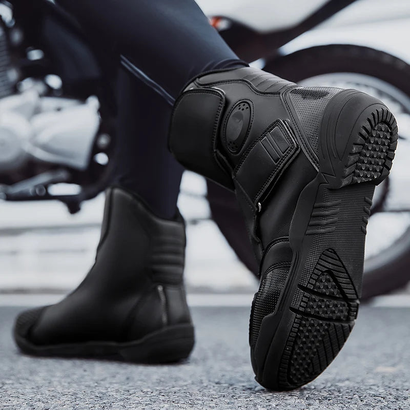 New Motorcycle Boots Men Waterproof Motocross Riding Boot Men's Motorbike Shoes Breathable Anti-slip Motos Protective Boots