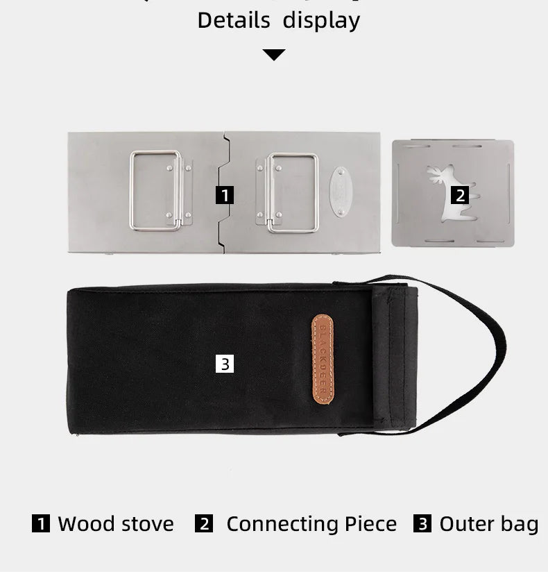 BLACKDEER Outdoor titanium Windproof Wood Stove Furnace Portable Picnic Stove Cooking Camping Burner Barbecue grill BBQ 1kg