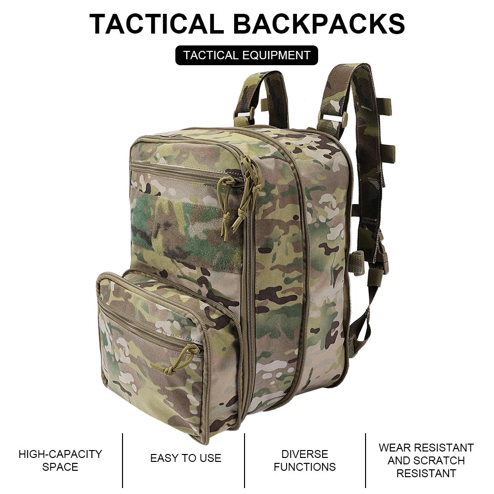 500D Nylon Tactical Flatpack D3 Backpack Hydration Carrier Expansible Molle Pouch Airsoft Multipurpose Vest Assault Travel Bag