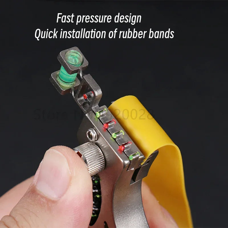 Red Laser Shooting Stainless Steel Slingshot With Flat Rubber Band Catapult Outdoor Sports Hunting Slingshot Accessories