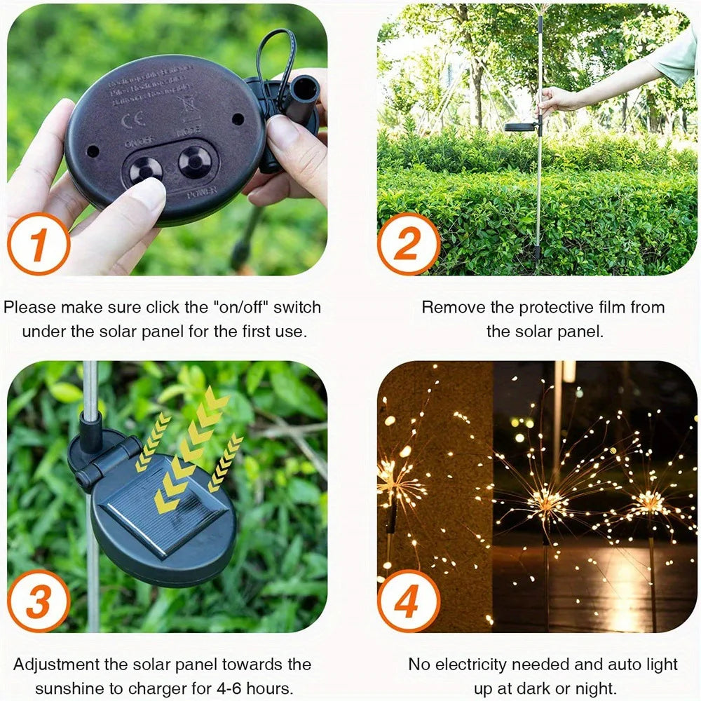 Super Solar LED Light Outdoor Waterproof Solar Light 8 Lighting Modes DIY Fairy Light Holiday Decorative garden Lights Lamp
