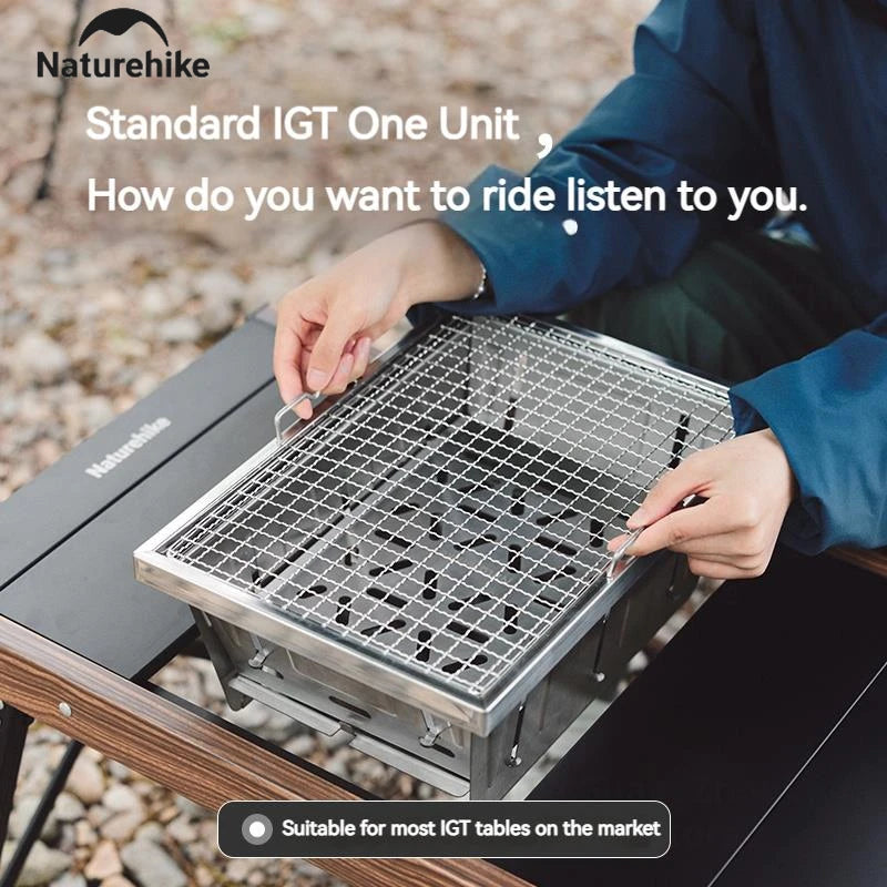 Naturehike Charcoal Grill Outdoor Barbecue Stove Cookware Firewood Heater Camping Accessories Portable Stainless Steel Burner