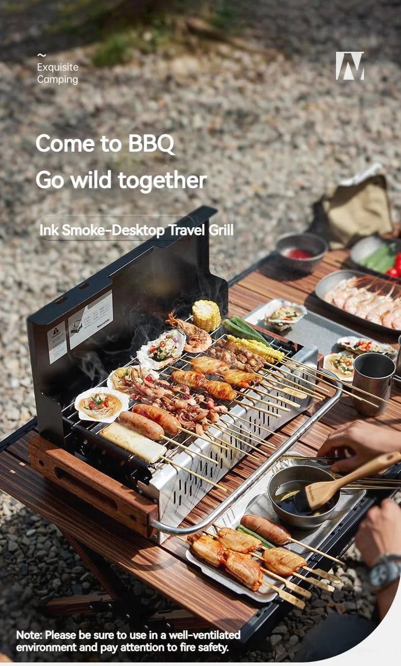 Naturehike Upgrade Barbecue Grill Lightweight Folding Portable Charcoal Burner Camping Outdoor Picnic Tabletop Cooking Stove Box