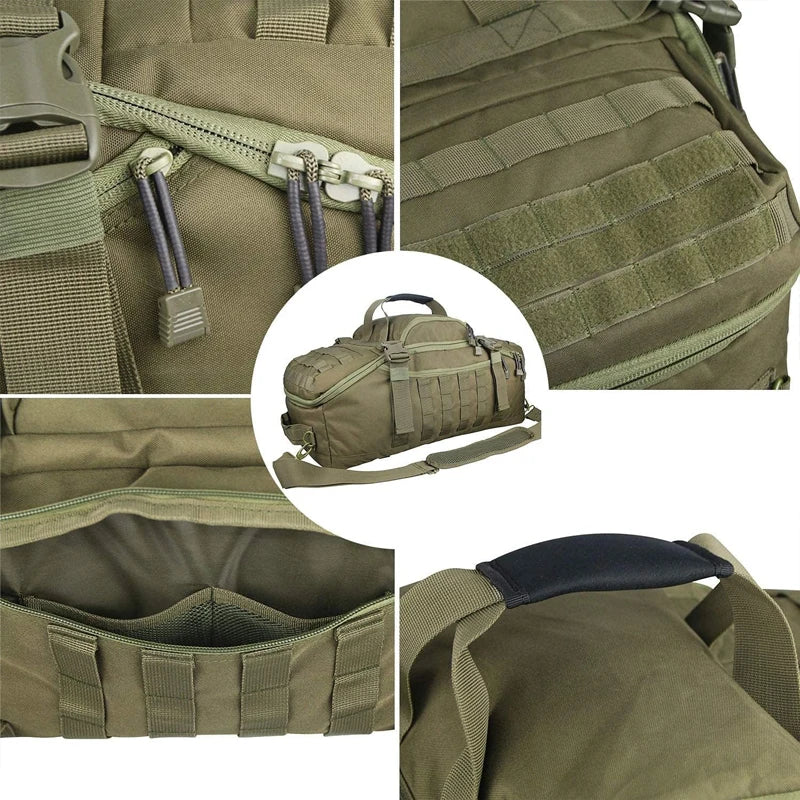 LQARMY 30L 45L 80L Tactical Military Backpack Gym Duffle Bag for Men Camping Sports Travel Workout Weekender Deployment 3 in 1