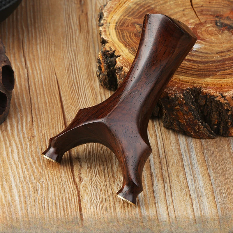 High-quality Brass+Ebony Slingshot Outdoor Smooth Head Hunting Bow Catapult with Rubber Band Steel Ball Strong Magnetic Ring Set