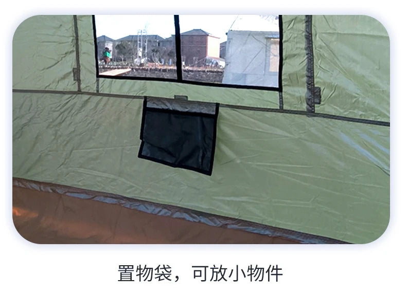 8 ㎡ Camping Outdoor Tent for 4~6People No Pitch Rainproof Sunproof Wind Resistant Hiking Marquee with Skylight & Chimney Outlet