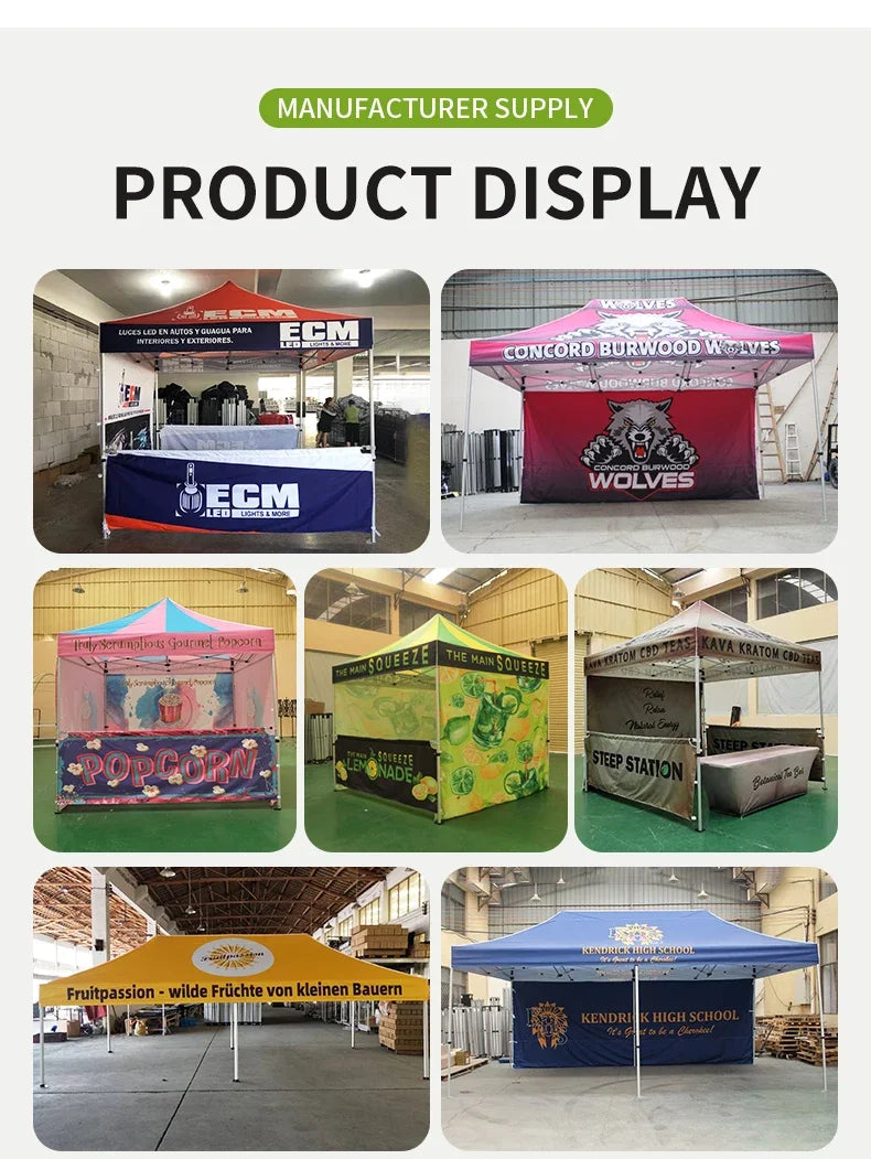 TB 600D Waterproof Outdoor Folding Gazebo 10x10ft Advertising Tents Roof Oxford Cloth Portable Sidewall Cover Fabric Canopy Tent