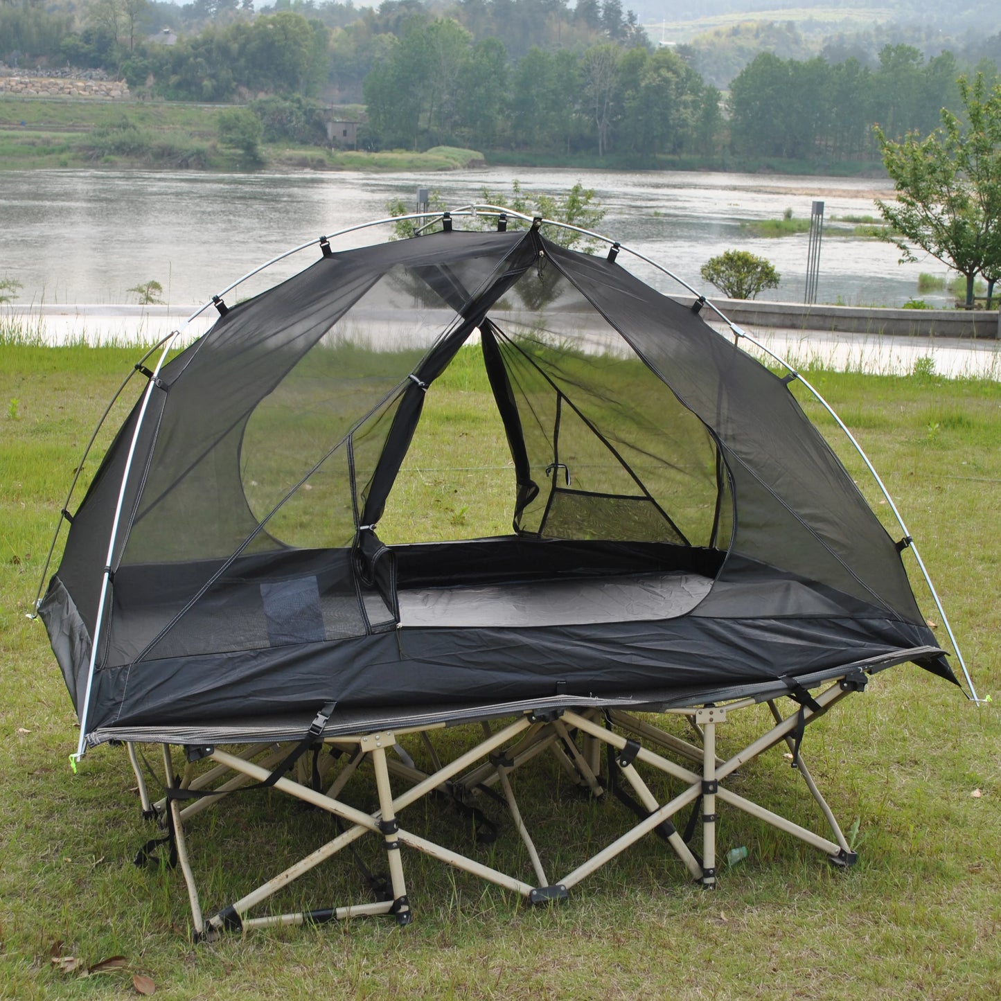 Ultralight 2 Person Cot Tent for Camping Ground Bed Tent with Footprint Bed Not Included the Bed