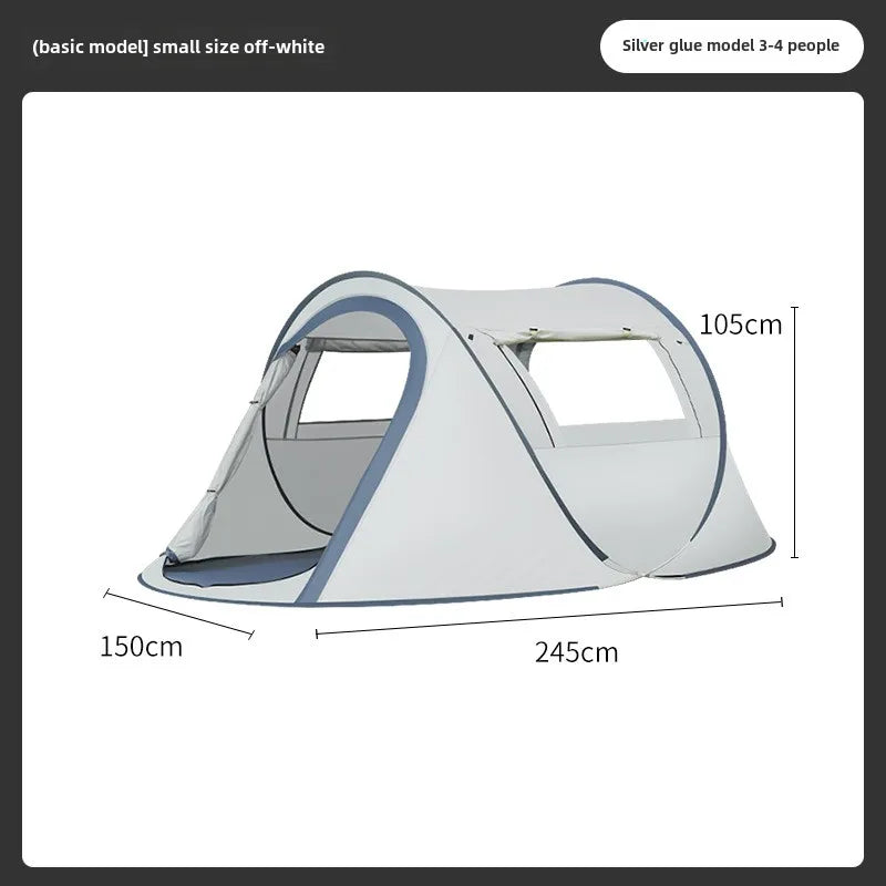 Tent Camping Outdoor 3-4 People Waterproof Thickened Portable Installation-free One-second Quick Open Automatic Boat Tent