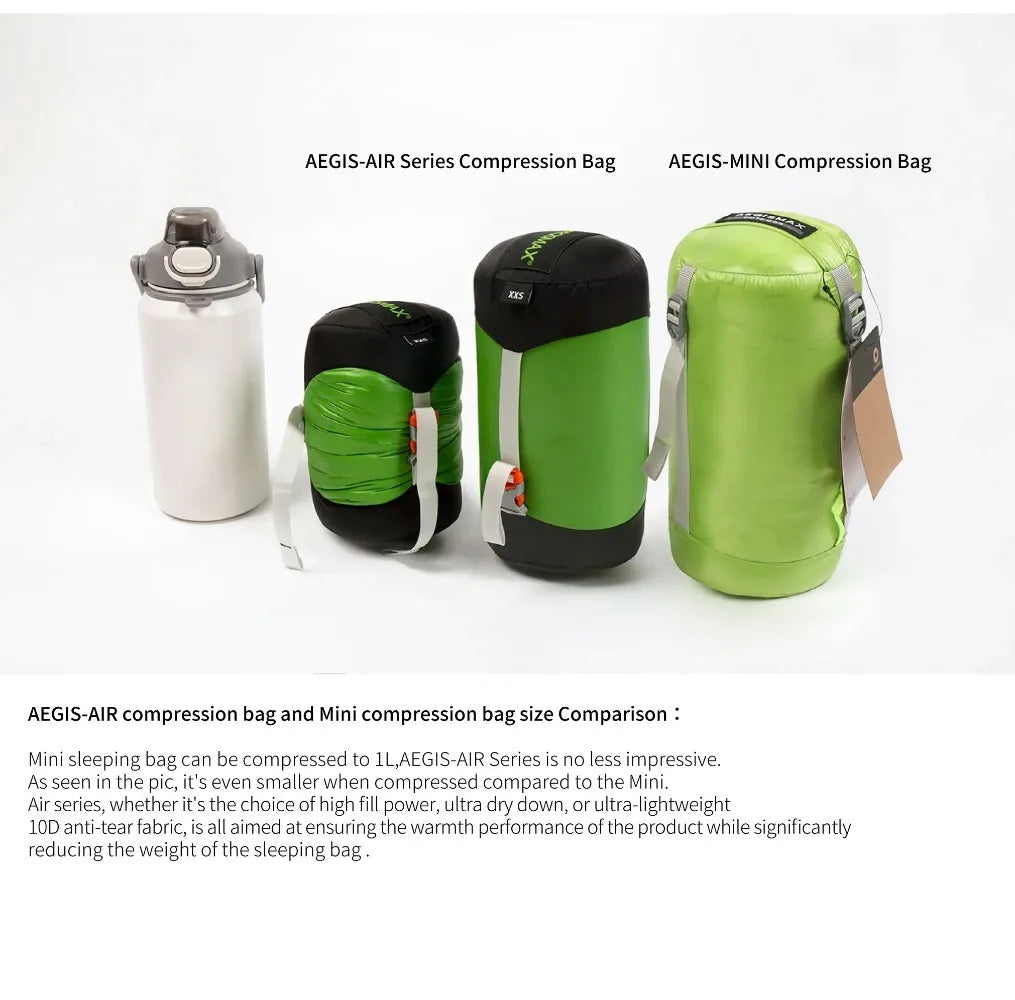 AEGISMAX AIR Ultra Dry Down Sleeping Bag Mummy Type Lightweight for Spring ＆ Autumn Outdoor Camping Hiking Tourist 10D 800FP