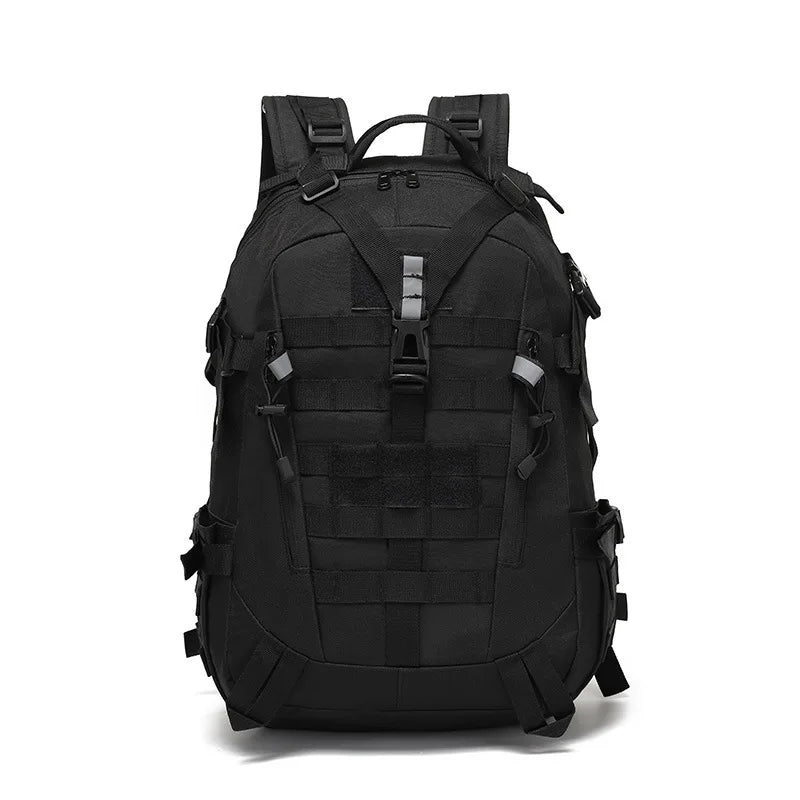 40L Tactical Camping Backpack Reflective Safety Mens Travel Hiking Rucksack MOLLE System Military Style Shoulder Straps Outdoor