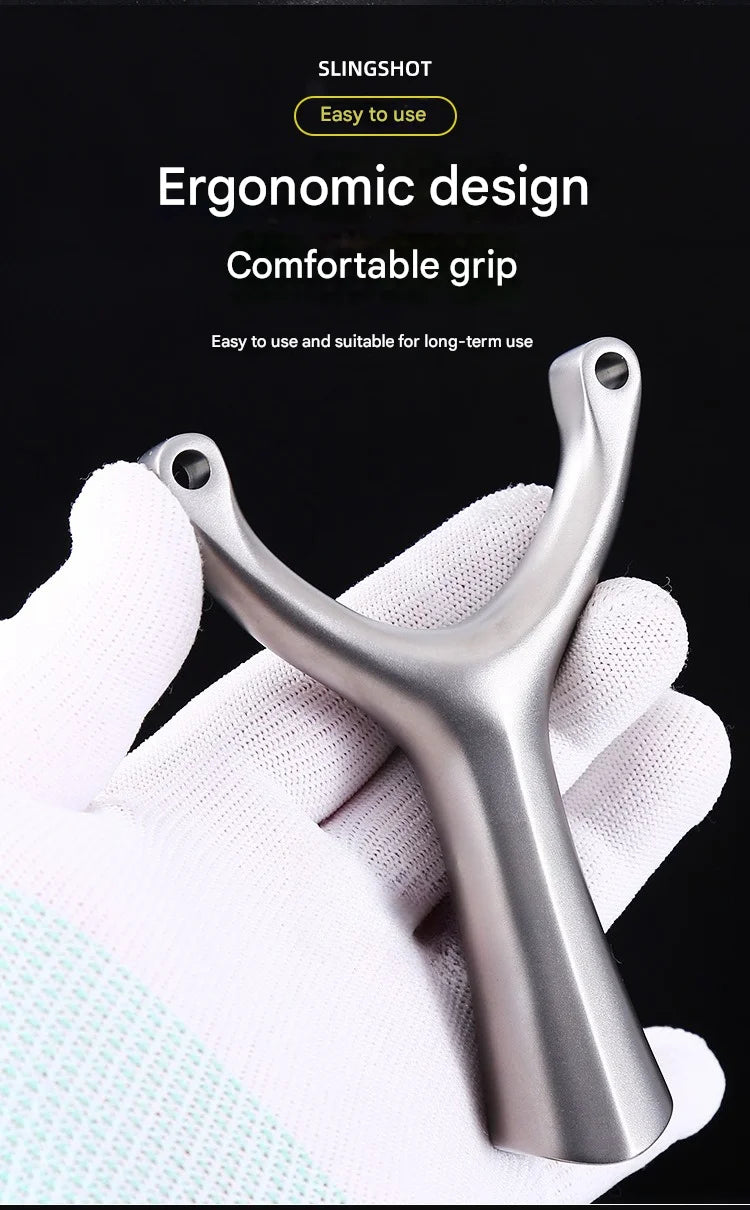 High Quality Hunting Stainless Steel Slingshot With Flat Rubber Band Outdoor Sports Hunting Shooting Catapult Accessories