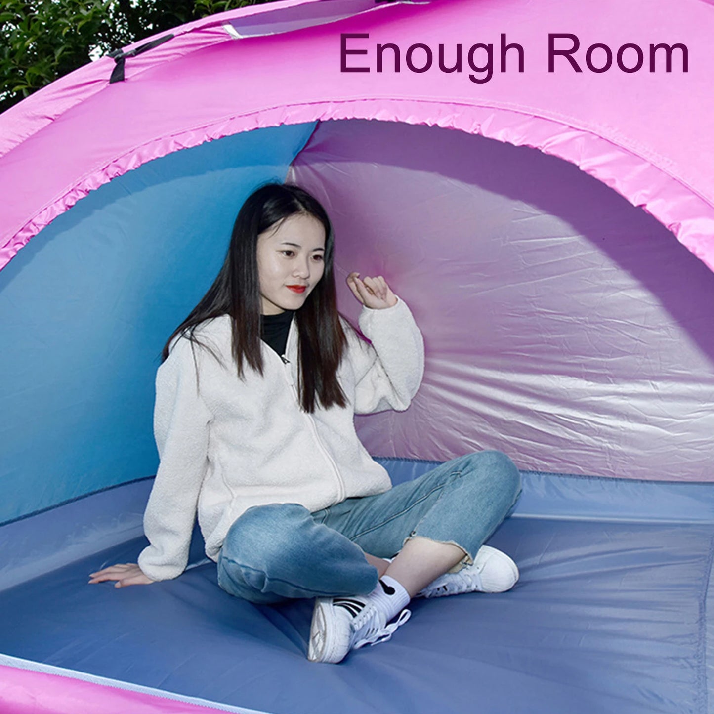 Ultralight Camping Tent Single Layer Portable Hiking Tent Anti-UV Coating For Fishing Backpacking Trip Hiking Parts 1/2 Person