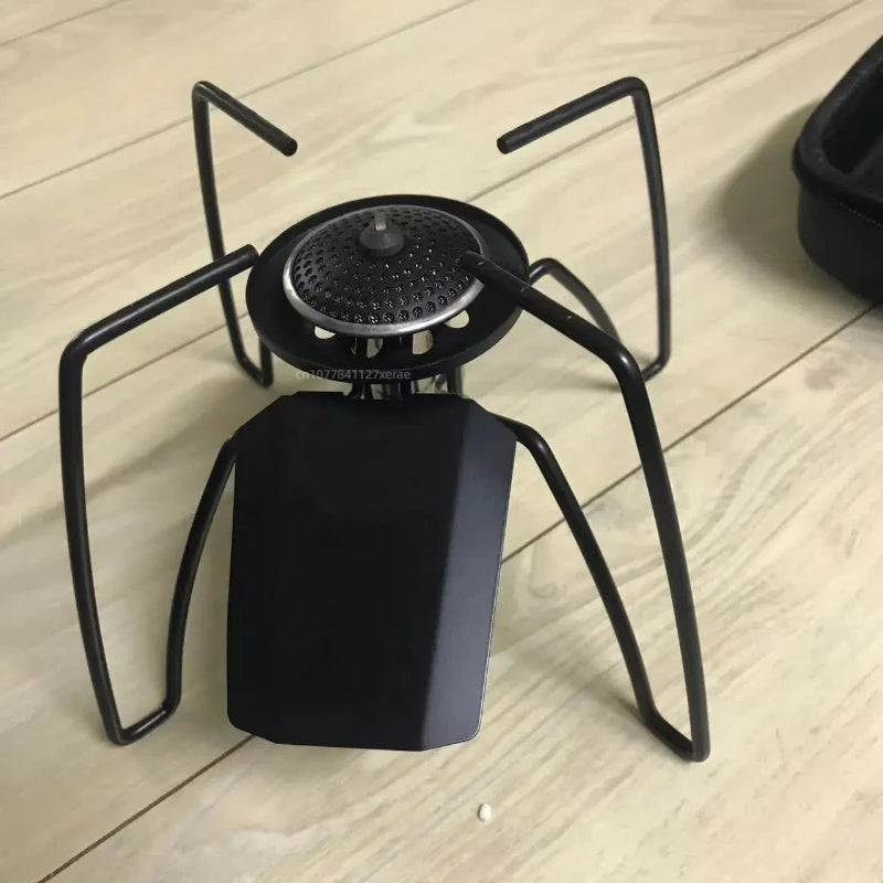 Outdoor SWS black spider ignition card stove, outdoor camping barbecue picnic ignition windproof folding high-power stove head