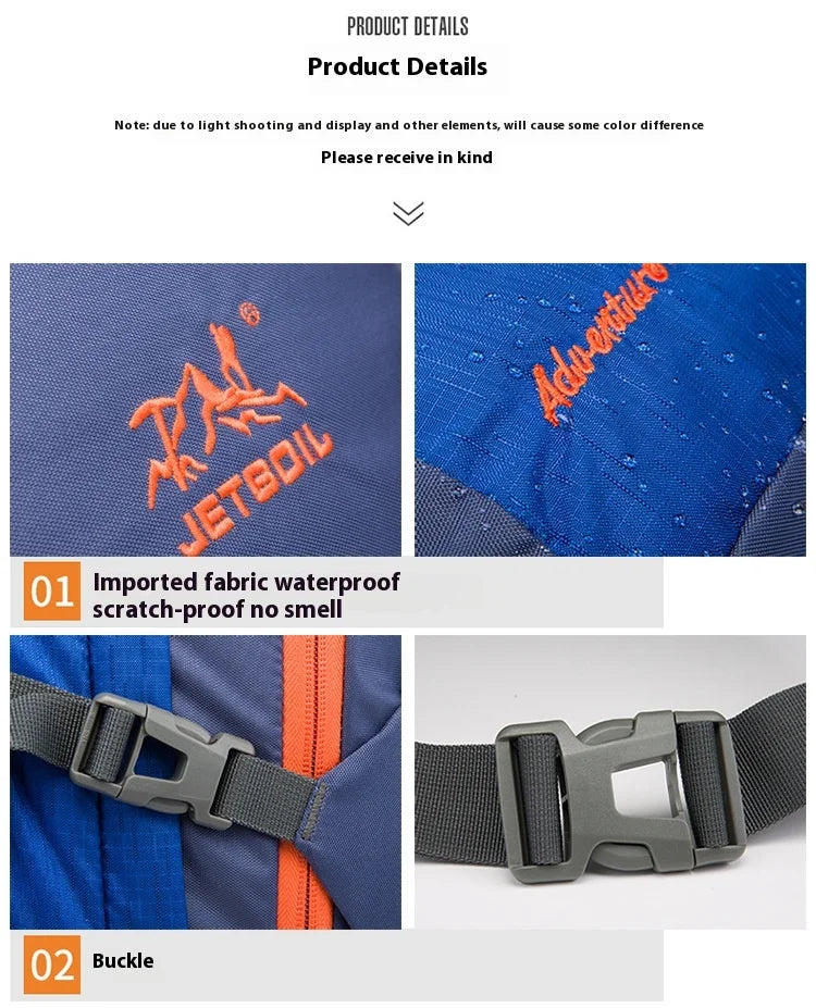 40L Splicing Style Backpack 450D Nylon Travel Bag Men Outdoor Backbag Multifunctional Hiking Mountaineering Backpack