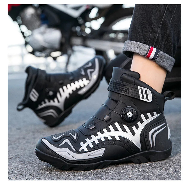Waterproof Motorcycle Shoes Men Women Universal Biker Boot Leather Motorbike Sneaker Motorcyclist Boots Motorcycle Equipment