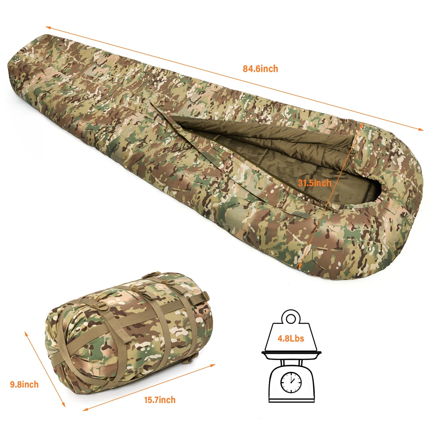 Army-40℃  Force Defence Modular Sleeping System 4 Season Waterproof Cold Weather Military Tactical Sleeping Bag