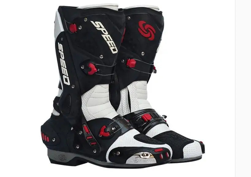 Racing riding shoes Motorcycle boots Motorcycle shoes Medium long shoes boots men