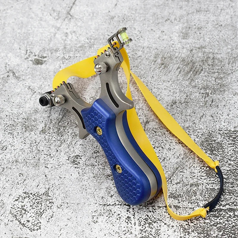 Professional Slingshot Outdoor Stainless Steel Hunting Catapult with ABS Patch Handle Using Flat Rubber Band Shooting