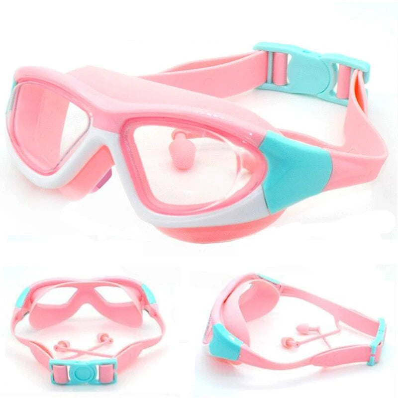 High-definition Children Swimming Goggles For Boys And Girls Anti-fog Swimming Goggles Large-frame Goggles Comfortable Silic