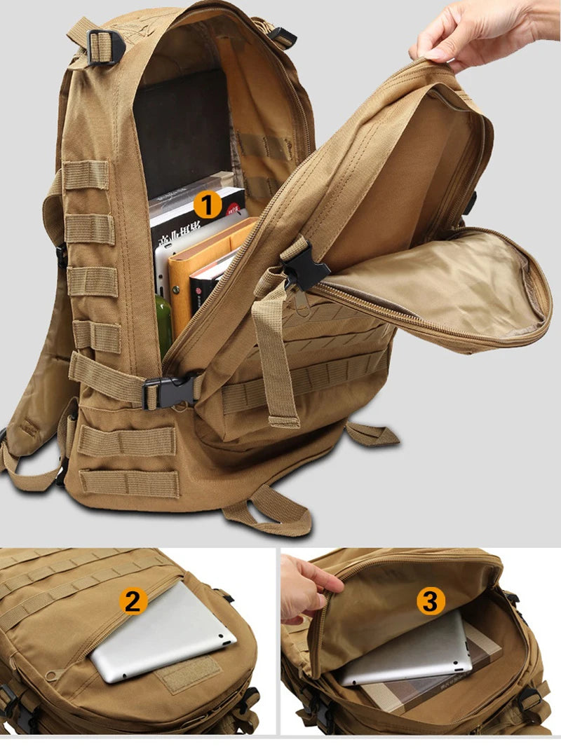 Men's Tactical Backpack Army Molle Assault Bag Outdoor Hiking Trekking Camping Hunting Bag Multicam Camouflage Backpack Mochila