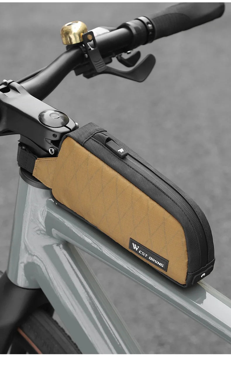WEST BIKING Bicycle Top Tube Bag 1L Portable Cycling Front Frame Triangle Bag Lightweight Bike Bag MTB Road Bike Accessories