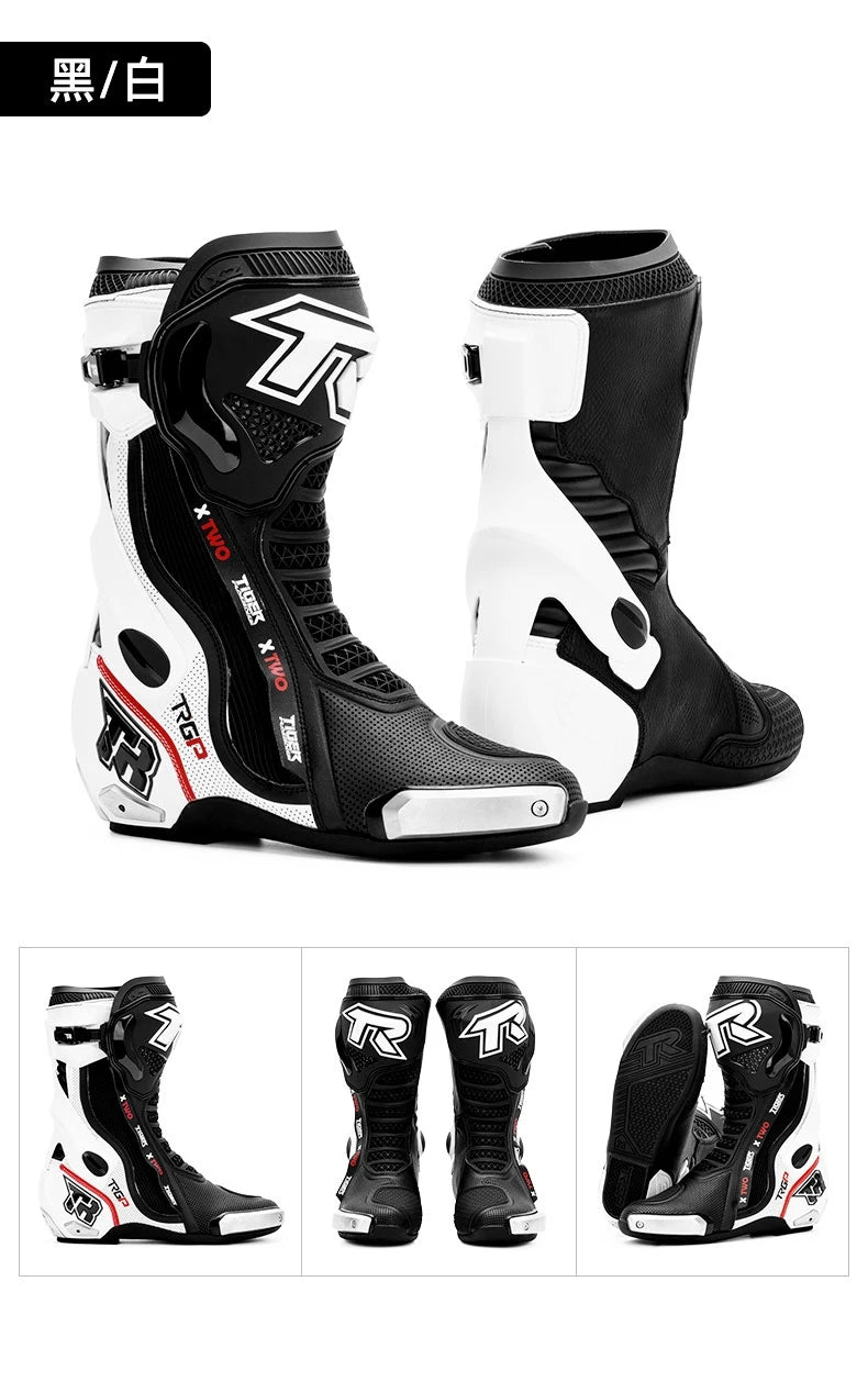 Men's Motorcycle Boots Non-slip Racing Off-road Shoes Professional Protective Moto Boots Sport Touring Protection Riding Gear