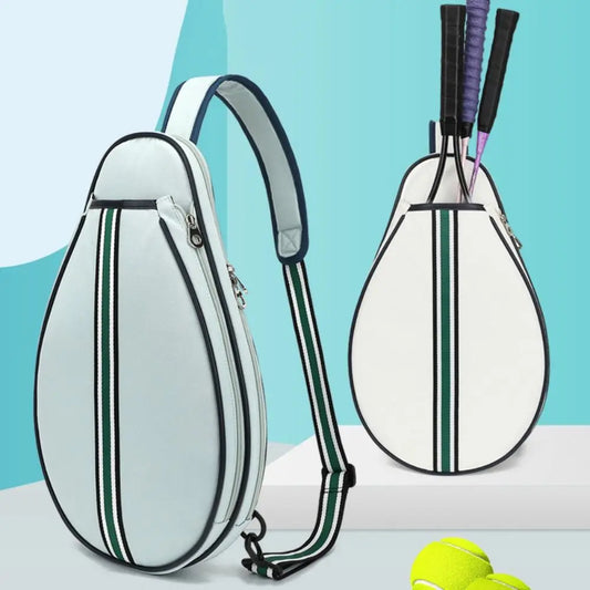 Large Capacity Sports Racket Bag Zipper Closure Waterproof Lightweight Sling Bag Multipurpose Organizer Badminton Racquet Bag