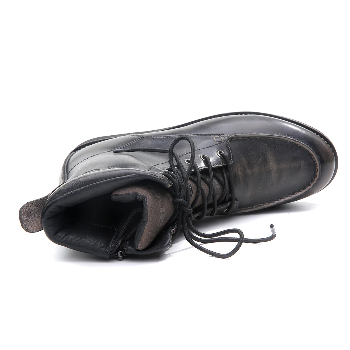 ARCX Men's Vintage Black Genuine Leather Motorcycle Racing Boots, Retro Style Riding Footwear for Men, Durable Cowhide Car Shoe