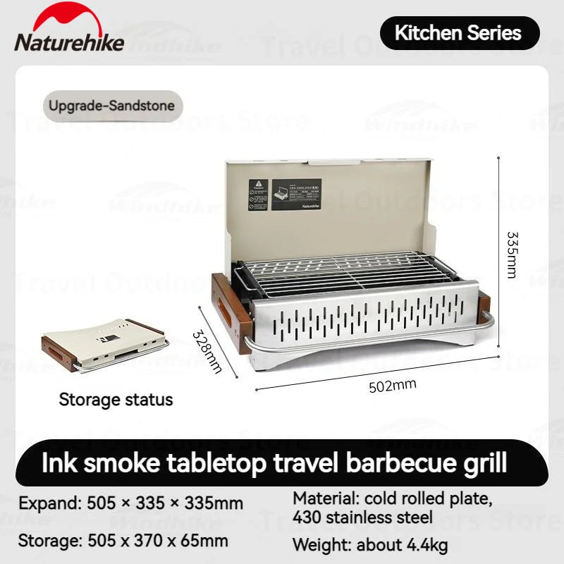 Naturehike Upgrade Barbecue Grill Lightweight Folding Portable Charcoal Burner Camping Outdoor Picnic Tabletop Cooking Stove Box