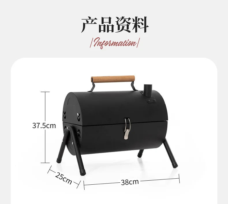 Multifunction  Portable Dual Purpose BBQ Grill Heating Stoves Camping Barbecue Grill Rack Net Firewood Stove Ironwork BBQ Grill