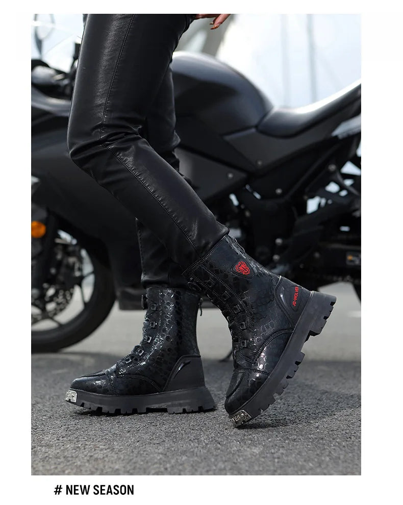 Motorcycle Wear-resistant Drop-proof Boots Women Motorbike Riding Shoes Breathable Biker Boots Motorboats Motorcycle Shoes Bota