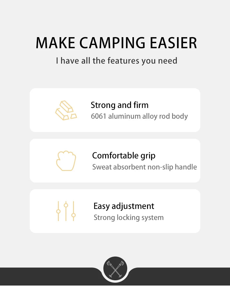 Naturehike Sunny Snow Base Walking Sticks Outdoor Children's Hiking Poles Men Women Camping Cane Ultralight Aluminum Alloy Trek