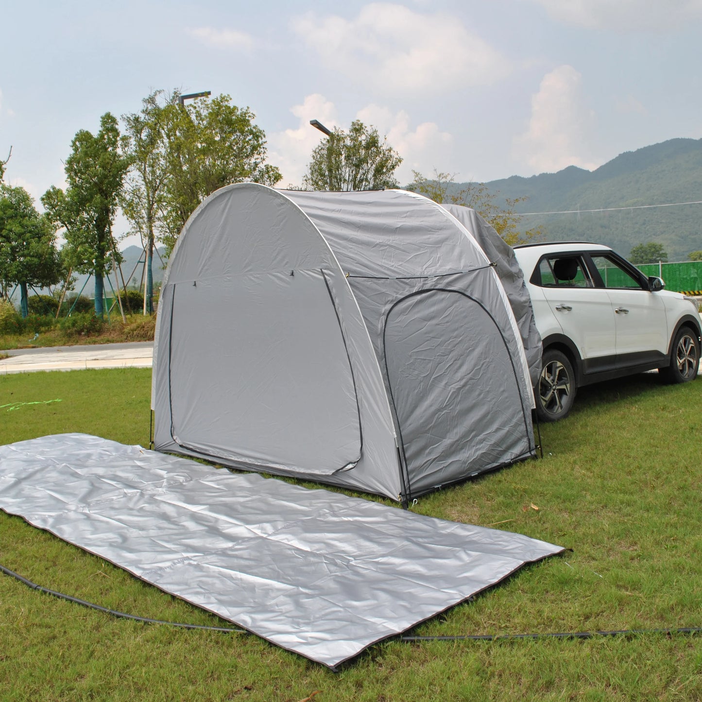 Add Raincover Car Tailgate Tent with Canopy,2 Person Tram Tent, Double Layer Trailer Tent,SUV Tent,car Rear air Conditional Tent