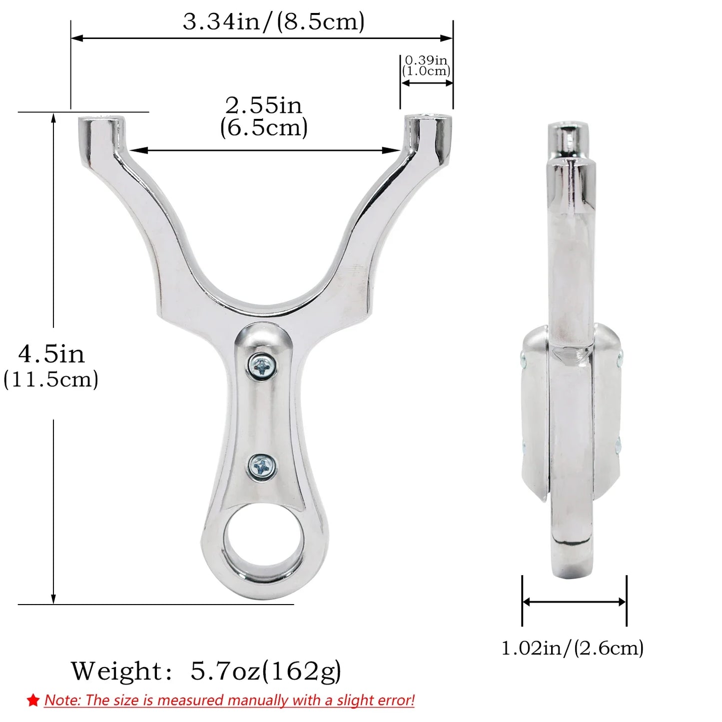 Silver Zinc Alloy Metal Slingshot High-quality Round Tube Rubber Band Elastic Launcher High-power Hunting Shooting Slingshot