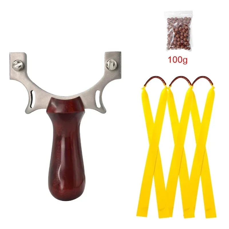 Stainless Steel Solid Wood TTF Professional Slingshot Portable Outdoor Hunting Shooting Tool High Quality Slingshot