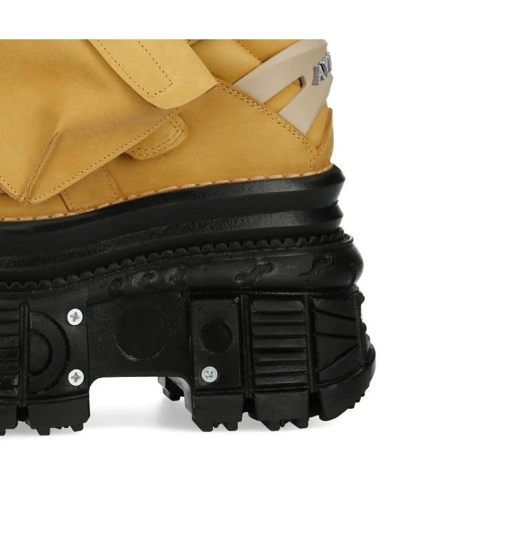 Thick Sole Lace Up Short Boots Autumn New Round Toe Punk Street Rock Sports Casual Shoes Black Fashion Women's Ankle Boots