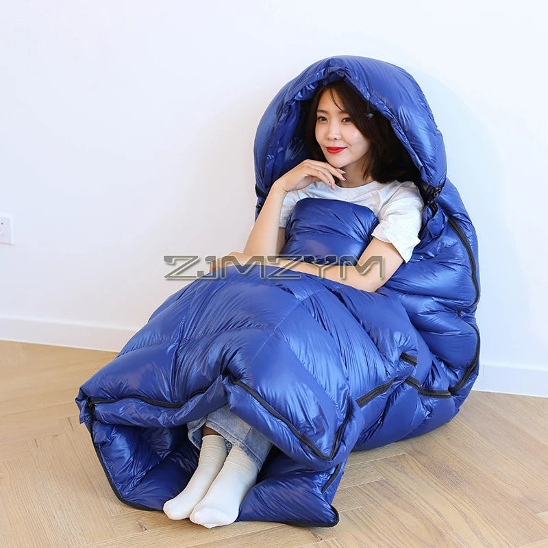 Down Mummy Sleeping Bag for Backpacking, Camping, Waterproof Portable Sleeping Bag, Zip Together for 2 Person Sleeping Bag