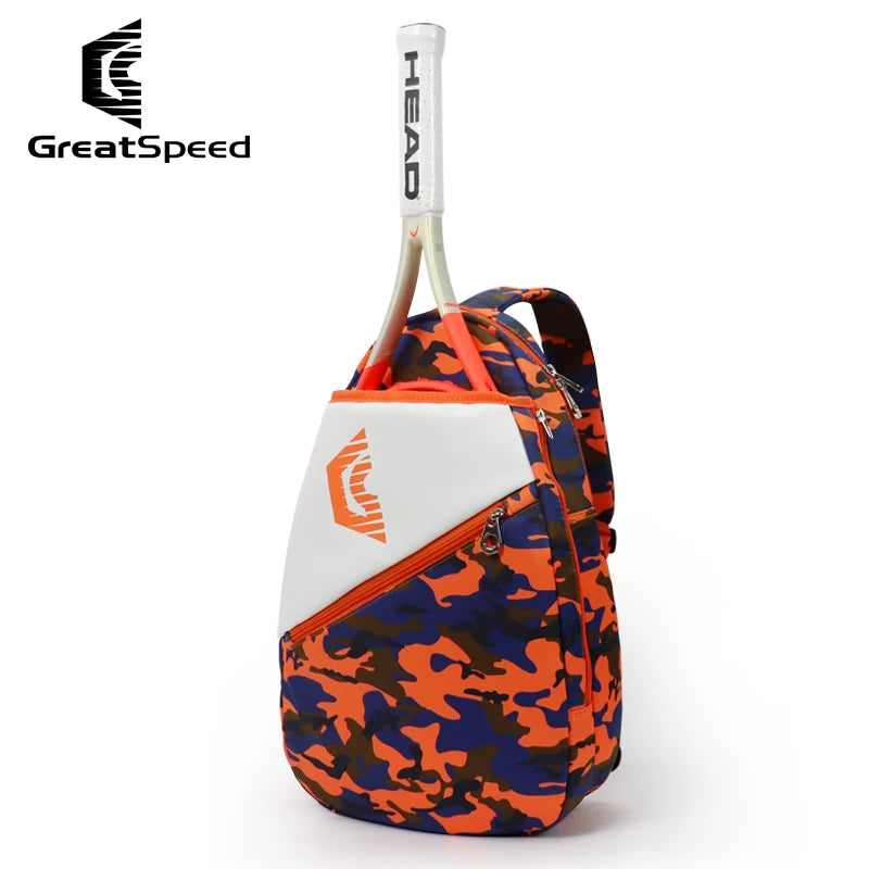 New GREATSPEED Youth tennis backpack, independent racket compartment, sports training bag, item storage
