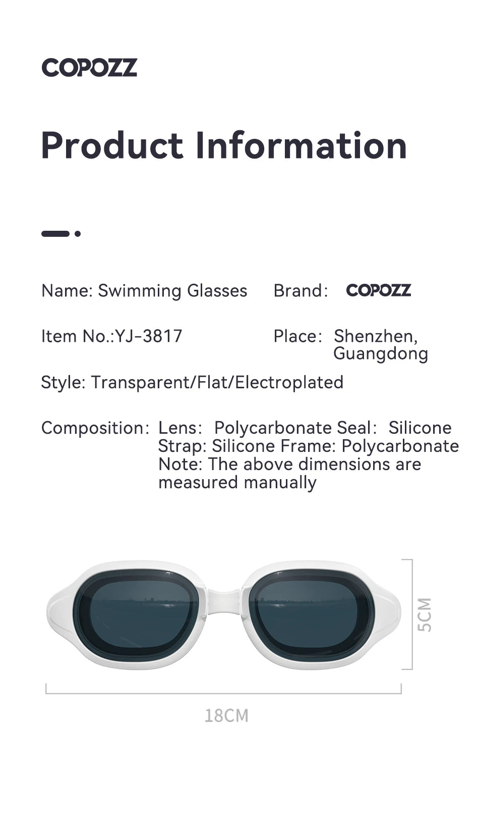 COPOZZ Swimming Goggles Myopia 0 -1.5 to -7 Men Women Anti fog UV Protecion Waterproof Swimming Glasses Diopter Swim Eyewear