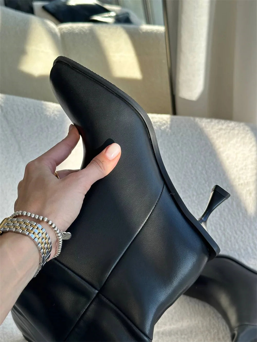 FEDONAS Fashion Women High Heels Genuine Leather Boots Autumn Winter Long Warm Knight Boots Female Shoes Woman