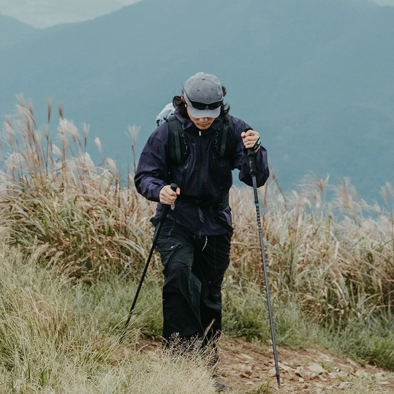 Naturehike Outdoor Alpenstock Carbon 4-sections Foldable Aluminum Alloy Ultralight Trekking Pole Adjustable Hiking Walking Stick