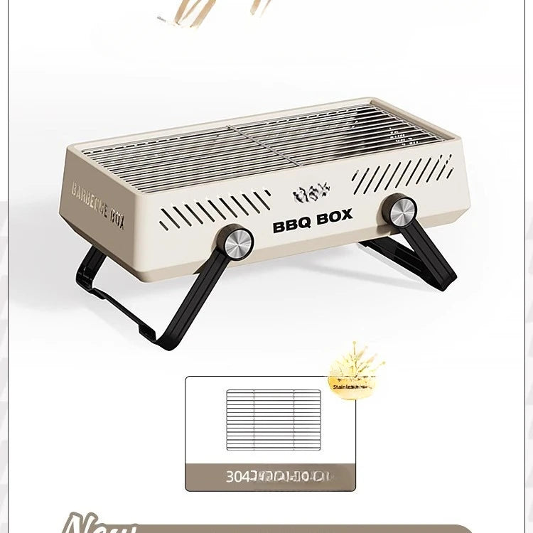 Portable BBQ Grill Stove - Outdoor Camping Cookware, Smokeless Charcoal Grill for Garden, Picnic & Family Gatherings